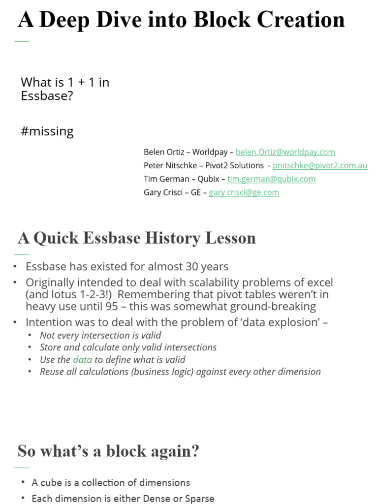 Kscope19 - Essbase Deep Dive - Block Creation | PDF | Computer ...