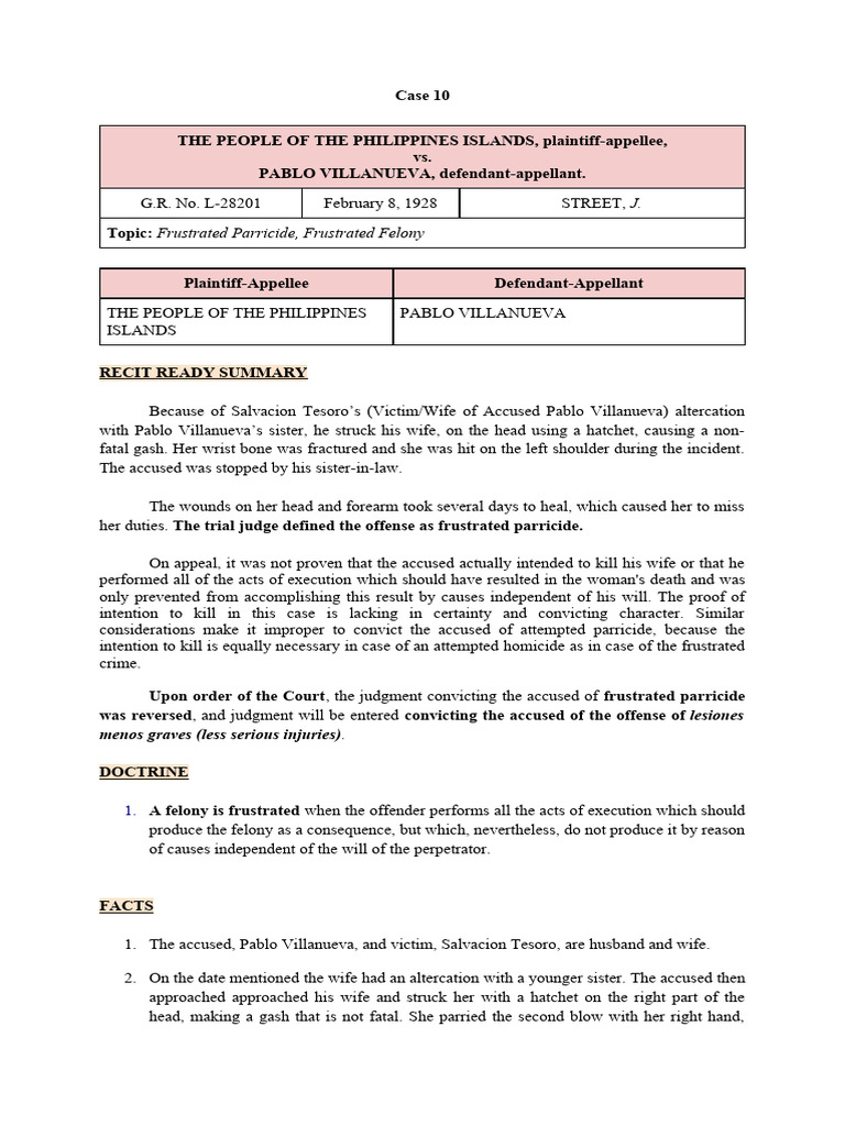 People vs villanueva g r no l 28201 february 8 1928 pdf crimes