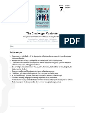 The Challenger Customer Adamson en 32244, PDF, Sales