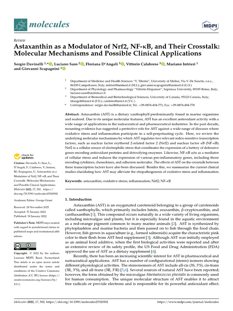 Molecules 27 00502 v2 | Descargar gratis PDF | Nf κb | Reactive Oxygen ...