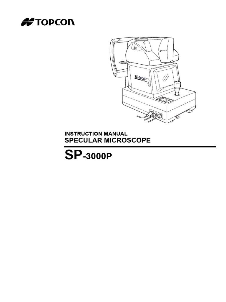 SP-3000P Specular Microscope Manual | PDF | Electrical Connector | Usb