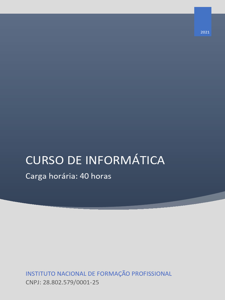 Curso de Informática: 40 Horas de Aprendizado | PDF | Janela ...