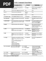 UNIX Command Cheat Sheets: Command Description (Short) Example Explanation