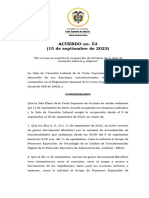 Acuerdo Suspensión de Términos Sala de Casación Laboral