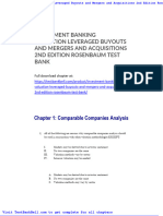 Investment Banking Valuation Leveraged Buyouts and Mergers and Acquisitions 2nd Edition Rosenbaum Test Bank