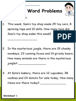 Grade 2 Word Problems Worksheet 1