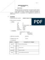 Memoria Desriptiva Sub Division DOS DE ENERO CARRILLO