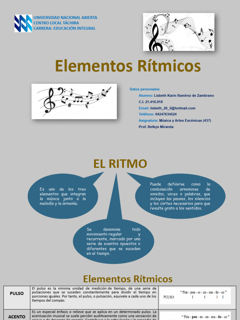 Elementos del Ritmo Musical | PDF | Ritmo | Elementos de la música