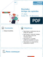 Revisão: Artigo de Opinião: 7º ANO Aulas 45 - 3º Bimestre