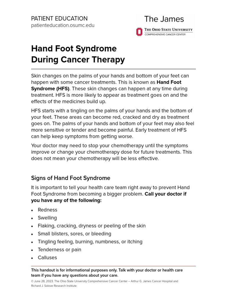 Hand Foot Syndrome PDF Clinical Medicine Diseases And Disorders