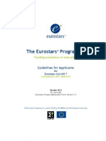Eurostars Eureka Guidelines For Applicants
