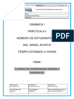 Práctica - 3 "Fuerzas en Coordenadas Normal y Tangencial"