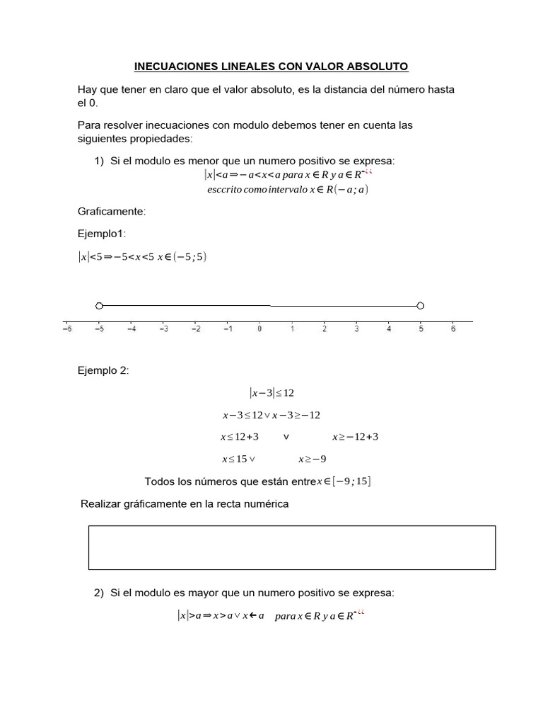 Inecuaciones Lineales Con Valor Absoluto | PDF