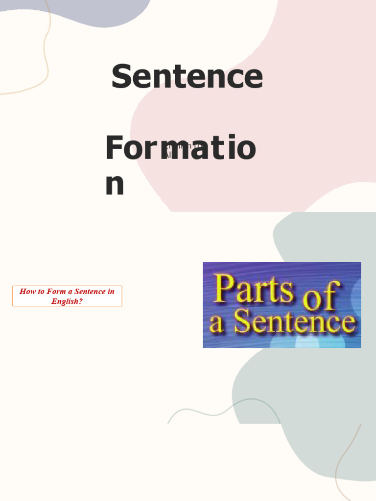 Sentence Formation PDF