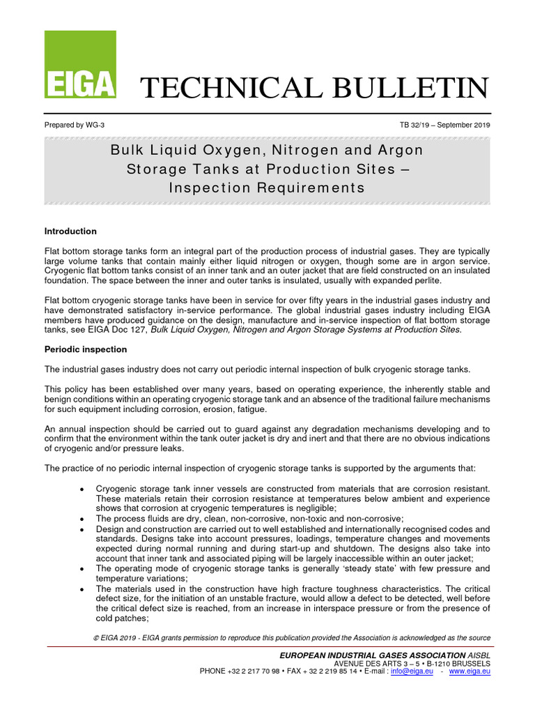 Bulk Cryogenic Tank Inspection Guide | PDF