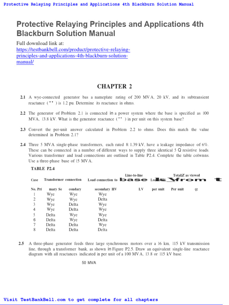 Protective Relaying Principles and Applications 4th Blackburn Solution