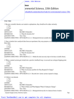 Test Bank For Environmental Science 15th Edition