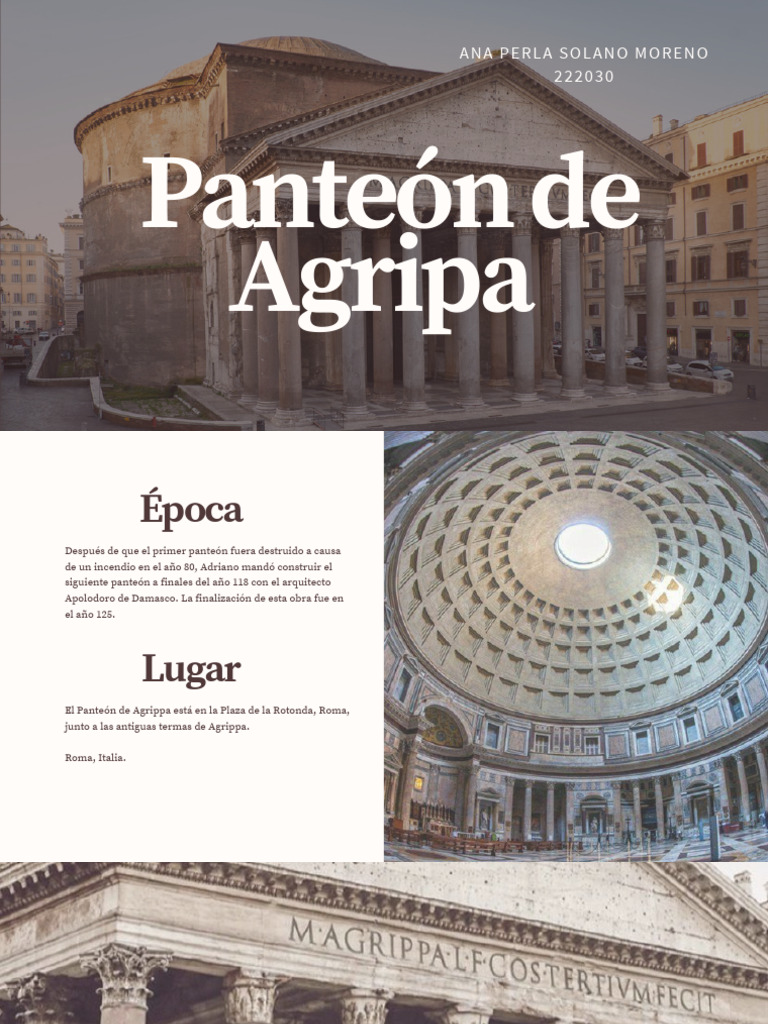 Historia y arquitectura del Panteón de Agripa | PDF | Ciencias sociales ...