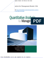 Quantitative Analysis For Management Render 12th Edition Test Bank