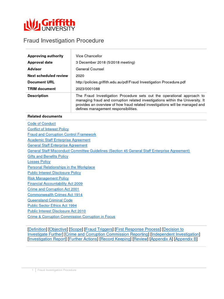 Fraud Investigation Procedure Pdf