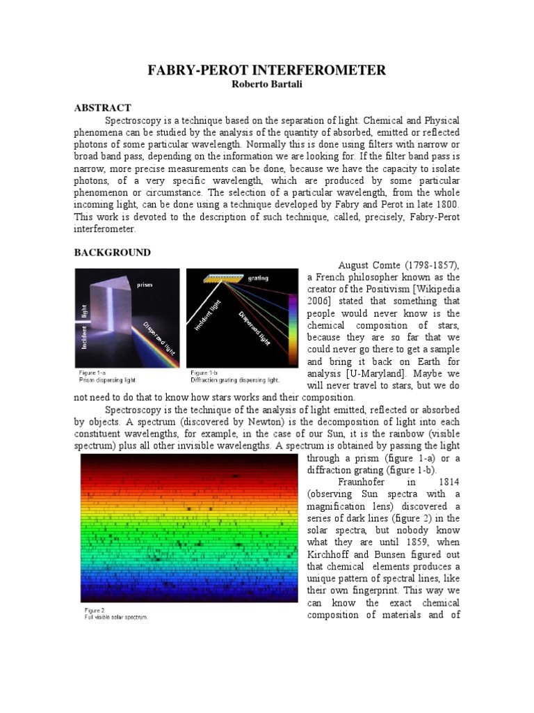 Fabry Perot Spectroscopy | Fabry Perot Cavity – FIDP