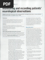 Monitoring and Recording Patients Neurological Observations