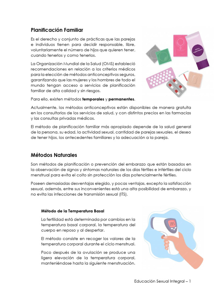 Planificacion Familiar | PDF | Control de la natalidad | Condón