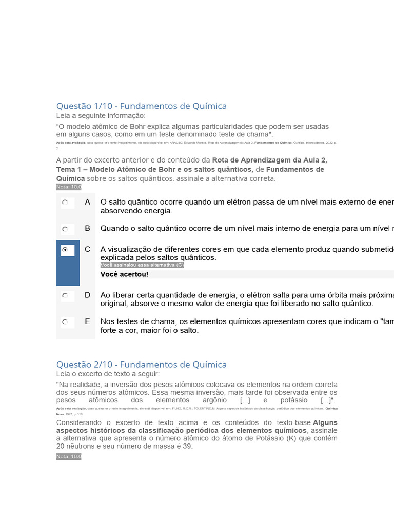 Fundamentos Quimica Objetiva 1 | PDF | Química | Tabela periódica