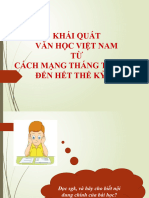 TRÂM DẠY. TIẾT 1 LỚP 12.Tuan 1 Khai Quat Van Hoc Viet Nam Tu Cach Mang Thang Tam Nam 1945 Den Het the Ki XX