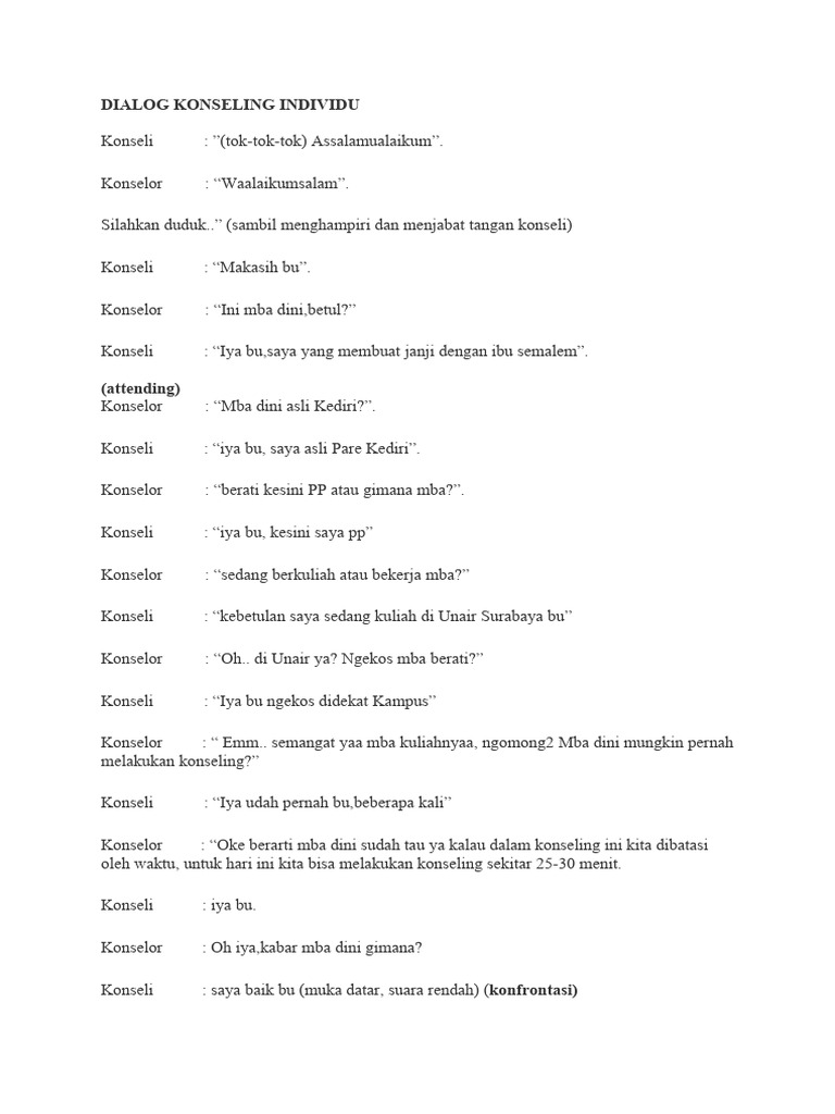 Mikro Konseling Dialog | PDF | Pengembangan Diri
