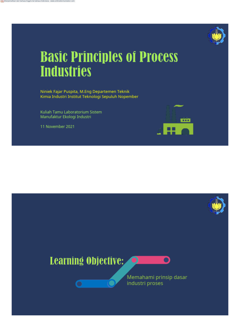 Materi - 1 - Process Industry - Principles - .En - Id | PDF | Teknologi ...