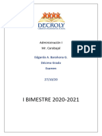 Administración I Examen 1 Bimestre Edgardo Barahona