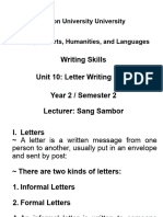 Unit 10 Letter Writing
