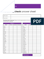 2023 Phonics Answer Sheet