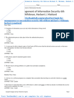 Test Bank For Management of Information Security 6th Edition Michael e Whitman Herbert J Mattord