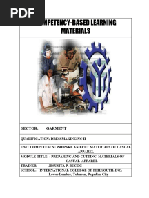Module 2 Prepare and Cut Materials For Casual Apparel