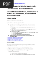 Culture Bacterial Media Methods by Conventional Automated Notes