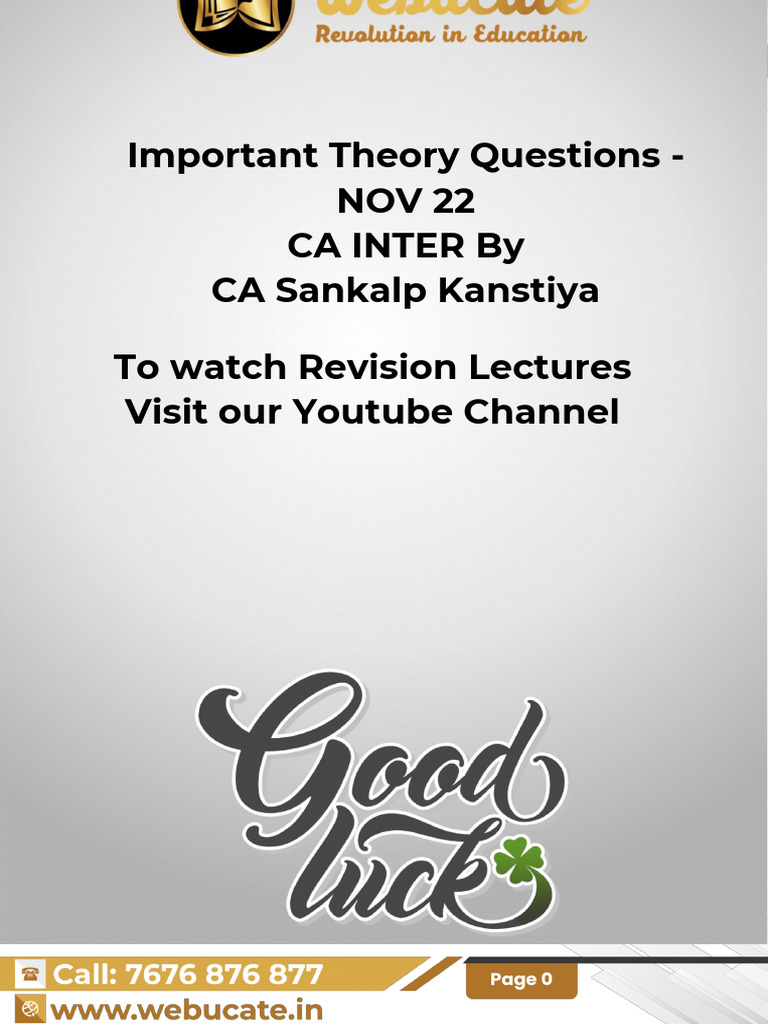 CA Inter Costing Theory & Questions | PDF