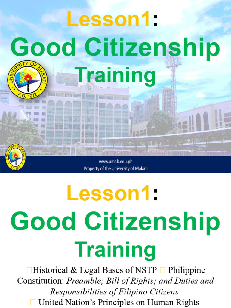 Good Citizenship Training Overview | PDF | Justice | Crime & Violence