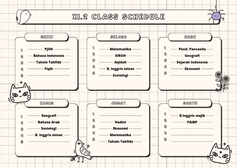Contoh Jadwal Pelajaran Simpel Tapi Efektif