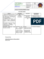 Faculty Development Plan