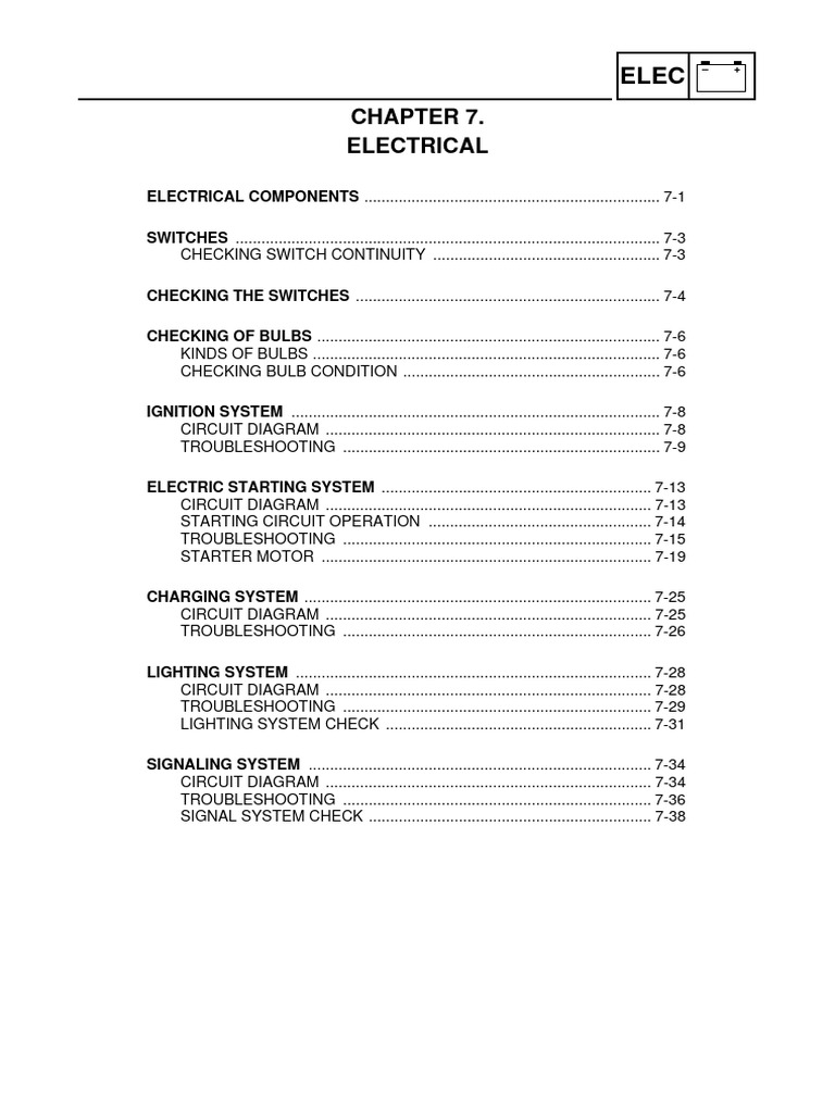 Service manual yamaha scorpio chapter 7 electrical pdf ignition