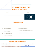 Group Trends of Chemical Properties