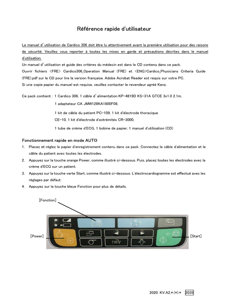 Manuel d'utilisation Cardico 306 | PDF