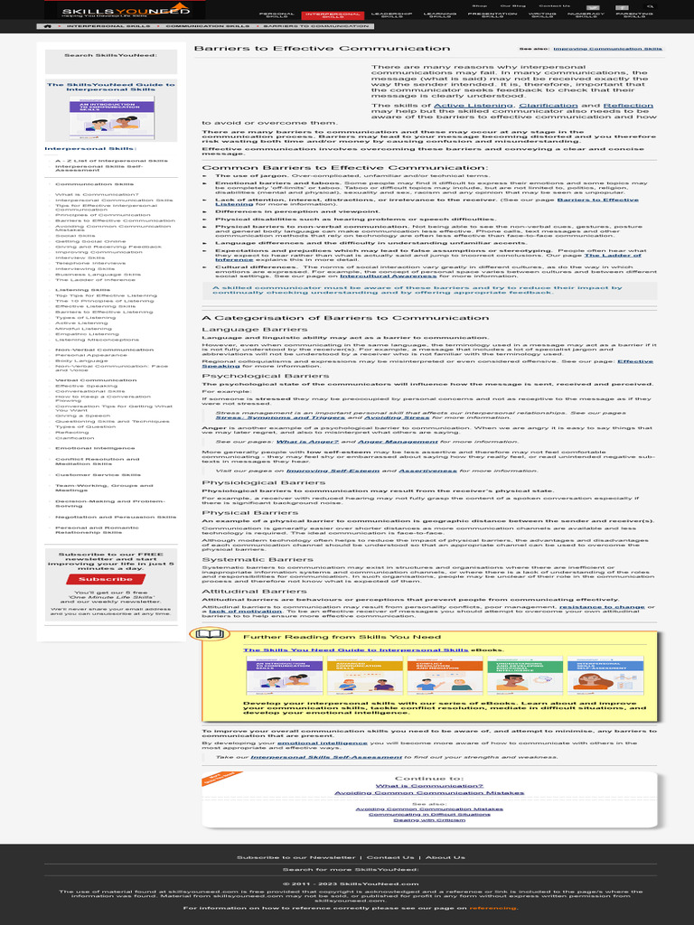 BARRIERS TO COMMUNICATION ANSWER KEY visual data 7