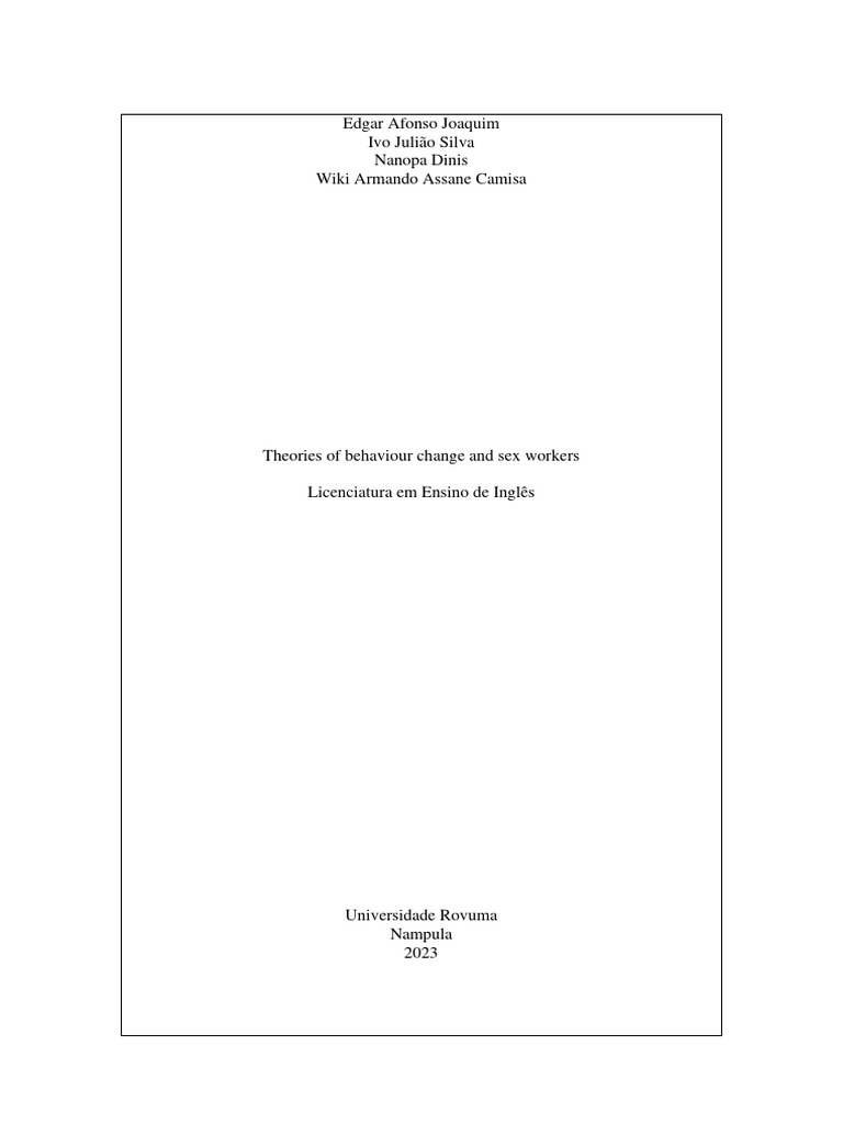 Theories of behaviour change pdf pdf self efficacy behavior