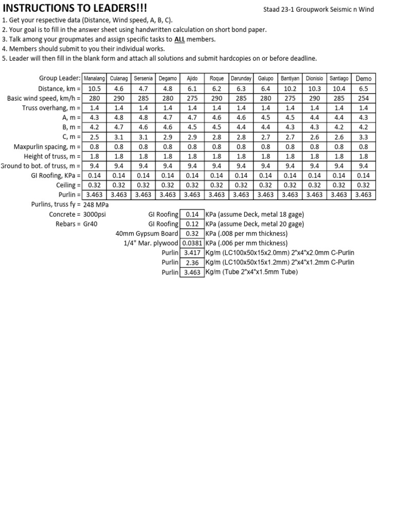 Group quiz seismic n wind pdf structural engineering civil