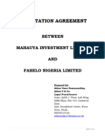 Facilitation Agreement - Fabelo Nigeria Limited and Mahauya Investment