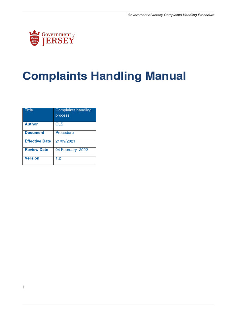 Complaints Handling Manual Redacted 20220202 | PDF | Complaint ...