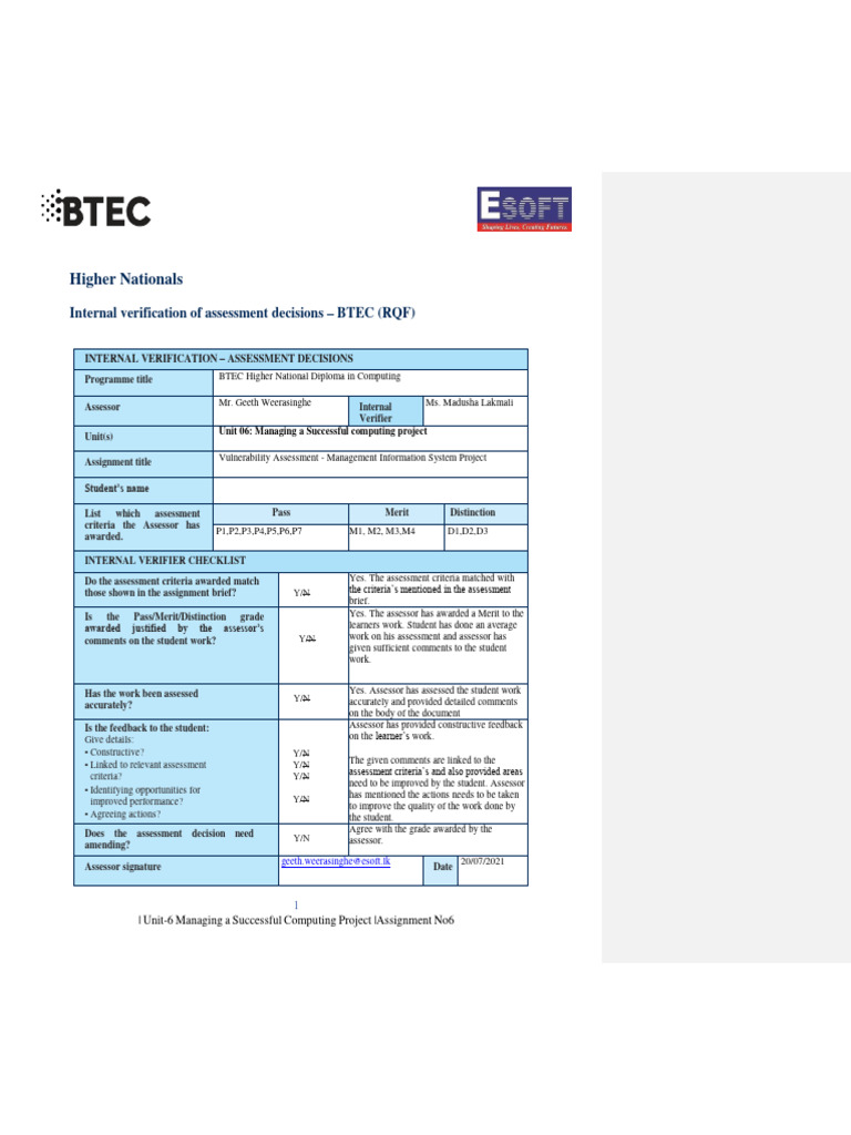 PCP Sample PDF Of Things Project Management